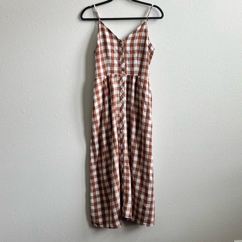 a new day Checkered Brown and White Midi Dress
